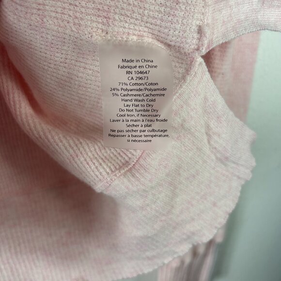 Kinross Sweater Womens medium pink grey Cashmere Crewneck Pullover comfy casual - Picture 4 of 11